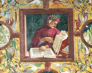 Italia, regione Umbria, Orvieto, cattedrale, cappella della Madonna di San Brizio, ritratto di Dante Alighieri di Luca Signorelli, affresco