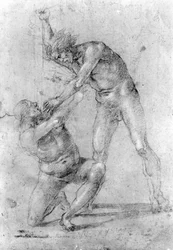 Studio per la strage degli innocenti (gesso su carta)
