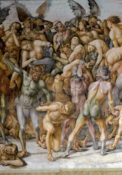 La fine del mondo (dettaglio) rappresentante i dannati