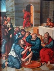 Tedesco: Die Fußwaschung der Apostel Ciclo della Passione: Cristo lava i piedi agli apostoli