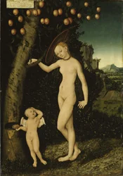 Tedesco: Venus mit Amor als Honigdieb Venere e Cupido come ladro di miele