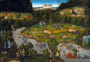 Caccia di corte al castello di Hartenfels (Torgau in Sassonia)