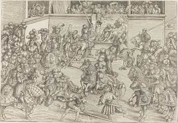 Il secondo torneo con un arazzo raffigurante Sansone e il Leone