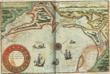 Costa della Prussia con tutti i porti e i fiumi da Memel a Heel
