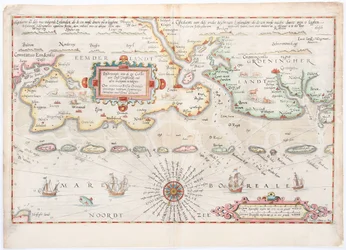 Mappa della Frisia orientale 1584 di Waghenaer