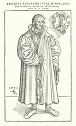 Filippo Melantone, riformatore protestante tedesco (incisione)
