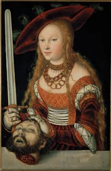 Giuditta con la testa di Oloferne ... (olio su tavola)
