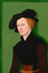 Ritratto di donna - Giovane donna vestita di velluto nero