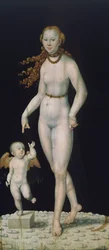 Venere e Cupido, dipinto su tavola