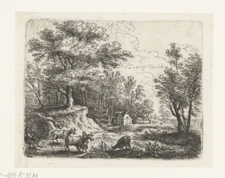 Paesaggio con tre mucche e una donna