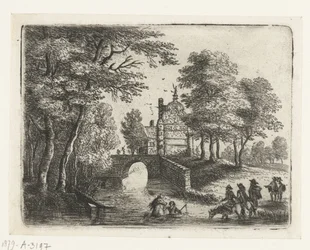 Paesaggio con un fiume, un ponte e cavalieri Piccoli paesaggi (titolo della serie)
