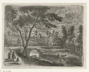 Paesaggio con una rovina di un ponte