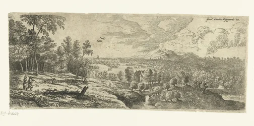 Paesaggio con uomini che portano bastoni (Paesaggi ampi)