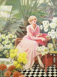 Nella serra, c.1920