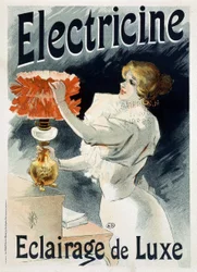 Manifesto pubblicitario per «Electricine: illuminazione di lusso»