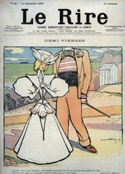Mezze vergini - disegno di Lucien Marie Francois Metivet (1863-1930) per il Riso del 21 settembre