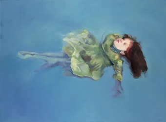 Ragazza che galleggia, 2004 (olio su tela)