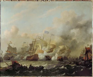 Ultima battaglia navale della guerra olandese-inglese ... (dipinto su tela)