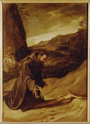 San Francesco in adorazione del crocifisso (dipinto su tela)