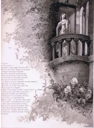 Giulietta, ah me!. Romeo lei parla., illustrazione da Romeo e Giulietta