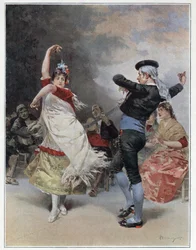 Gli zingari di Granada. Cromotipografia di Ludovico Marchetti (1853-1909) 1889 Collezione privata