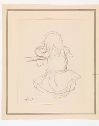 Ragazza seduta di spalle