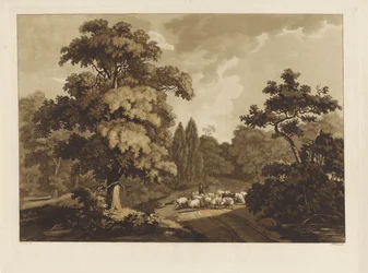Paesaggio con pastore di pecore