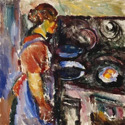 Ragazza in cucina; Pike I Kjokken, 1921