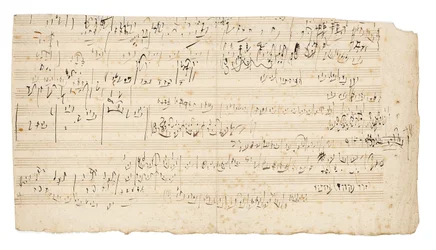 Manoscritto musicale autografo, un foglio di schizzi per il movimento lento del Quartetto per archi in Do, Op.59, No.3, il terzo quartetto 