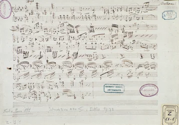 Pagina della partitura musicale di "Fidelio": inizio dell