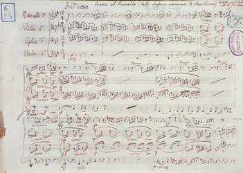 Pagina della partitura per la Sinfonia n. 6 in Fa maggiore, opus 68, di Ludwig van Beethoven