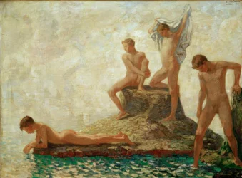 Giovani che fanno il bagno
