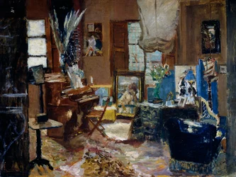 Interno di un salotto, dipinto di Ulvi Liege (1858 o 1860-1939)