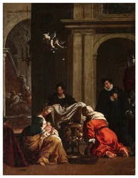 Transetto nord, Altare di San Rocco 1635-1645, Genovesino 1645, Nascita di San Rocco (dettaglio)