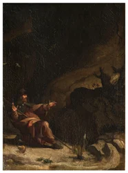 Transetto Nord, Altare di San Rocco 1635-45, Genovesino 1645, San Rocco visitato dalle fiere nel deserto, Dipinto in basso a destra