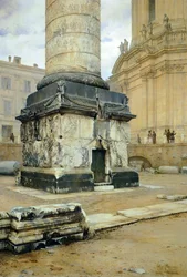Colonna Traiana a Roma, di Luigi Bazzani (1836-1927)