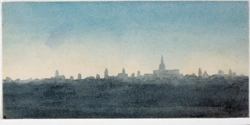 Veduta della città di Firenze, profilo di case e monumenti