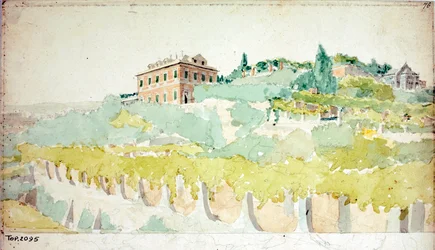 Veduta della villa del marchese Gian Carlo di Negro, nota come Villetta Di Negro, a Genova, 1820 circa.