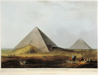 Abitazione araba costruita su antiche rovine lungo il canale Menuf in Egitto da Views in Egypt, incisione