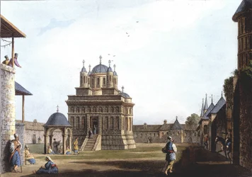Chiesa e Convento di Santa Maria, Turchia. In "Vedute nei domini ottomani, in Europa, in Asia e in alcune isole del Mediterraneo" dai disegni originali di Luigi Mayer, Londra