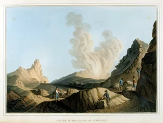 Cratere dello Stromboli - in "Views in the Ottoman Dominions, in Europe, in Asia, and some of the Mediterranean islands" di Luigi Mayer, Londra