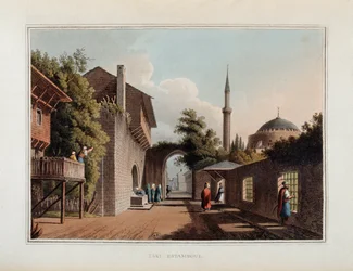 Una strada di Istanbul - in "Vedute nei domini ottomani, in Europa, in Asia, e alcune isole del Mediterraneo" di Luigi Mayer, Londra