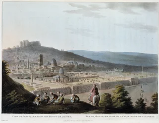 Vista di Gerusalemme presa dal Monte degli Ulivi - incisione