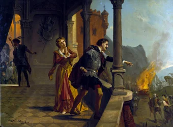 Il Trovatore di Giuseppe Verdi. Cromolitografia di Luigi Morgari