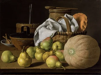 Natura morta con melone e pere