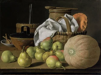 Natura morta con melone e pere