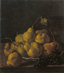 Natura morta con pere e uva