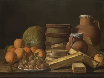 Natura morta con arance e noci