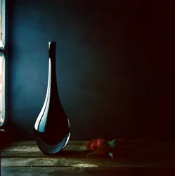 Vaso elegante con rosa rossa