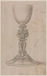Progetto per un calice recto, metà 1500